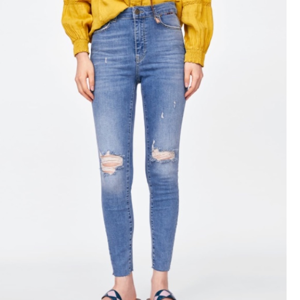 Zara Z1975 JEANS WITH MULTICOLOURED TRIM NeverWorn